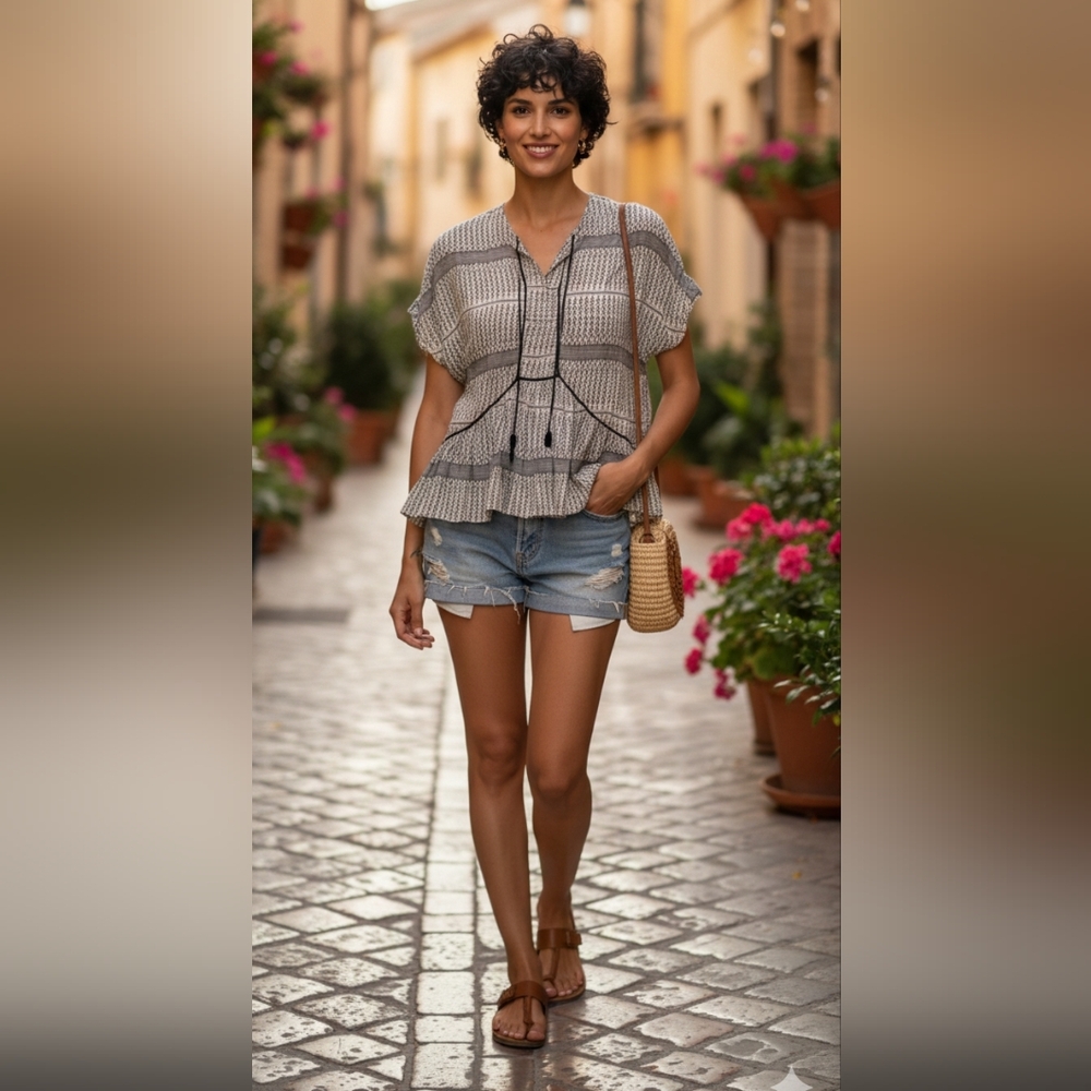 🫰🏼 Zara Boho Peplum Blouse